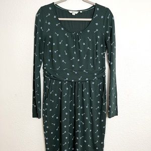 Boden lock & key novelty print knee length dress size 10 cotton/Modal blend